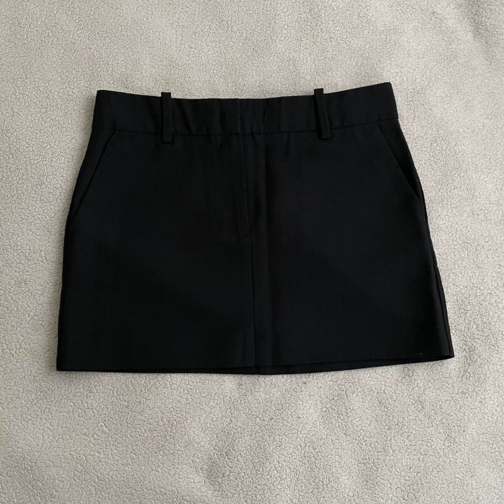 Mango Wool Blend Tailored Mini Skirt